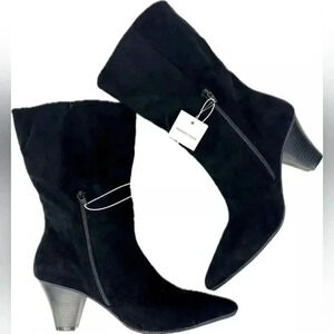 Universal Thread Ada Dress Boots Black‎ Faux Suede Size 9 NEW